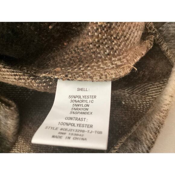 Melloday Plaid Button Front shacket 4 Pockets L brown - Picture 5 of 9